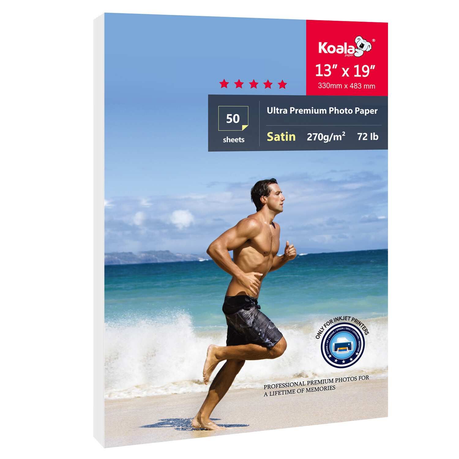 Koala Ultra Premium Satin Inkjet Printer Photo Paper 13×19 72lb for Epson Canon