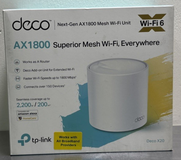 TP-Link Deco X20 AX1800 WiFi 6 Mesh WiFi System 1-Pack, White