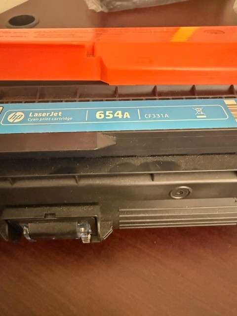 HP 654A LaserJet Cyan Toner Cartridge CF331A New Genuine No Box