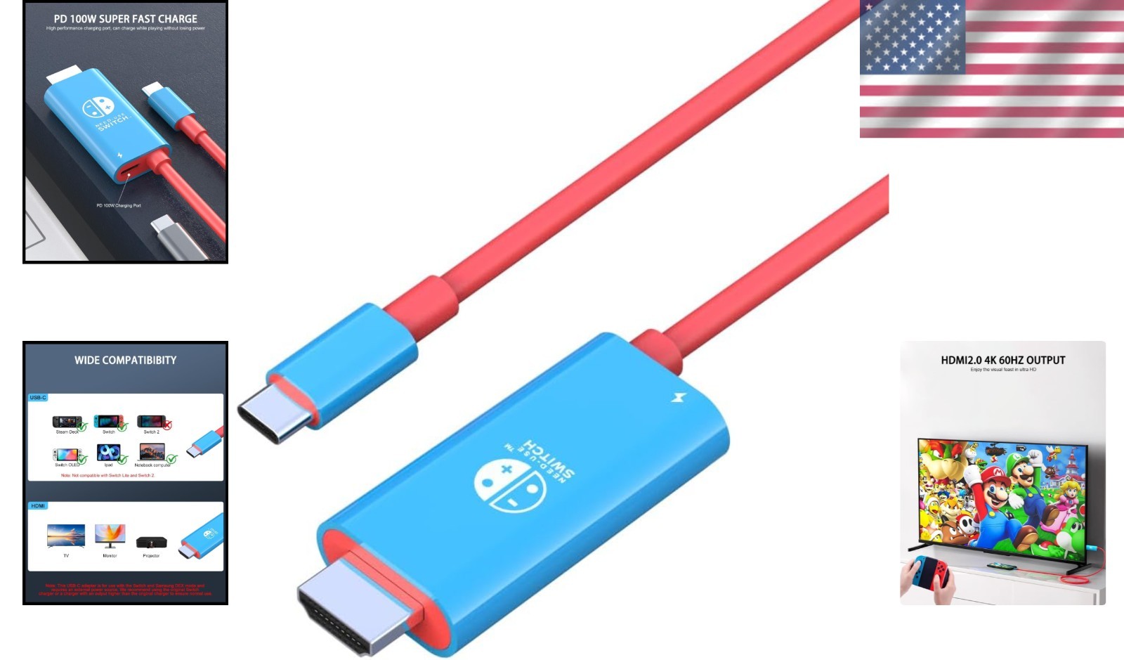 Versatile 4K 60Hz USB C to HDMI – Dual Function Cable for Gaming & Streaming