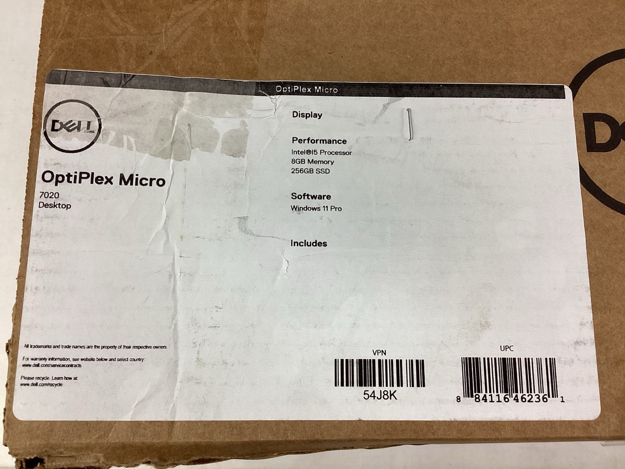 Dell OptiPlex 7020 SFF i5-14500T 1.7GHz 8GB 256GB SSD W11P – 54J8K