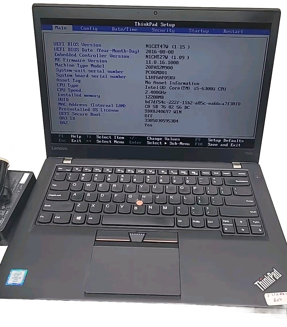 Lenovo ThinkPad T470s I5-6300U 2.40GHz 256GB SSD 8GB WIN 11 Pro