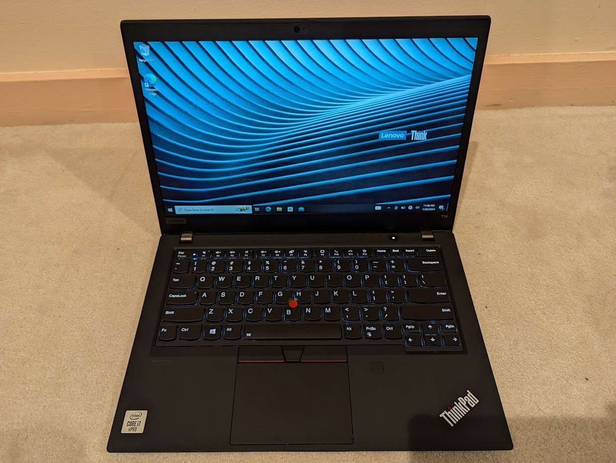 Lenovo T14 G1 i7-10610U 48GB RAM/500 GB SSD – Win 10 Pro TOUCHSCREEN Dec 24 WTY