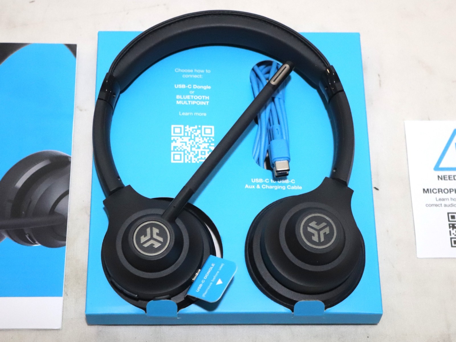 JLab Go Work Wireless Headset with Microphone – Bluetooth, Wired, or Dongle