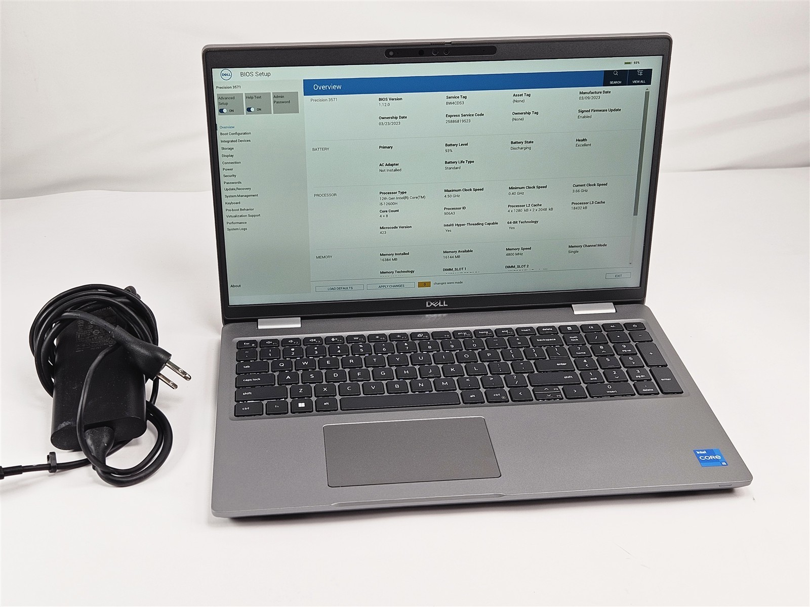 Dell 3571 Precision i5-12600H 16GB 256GB SSD 15.6″ T600 Workstation