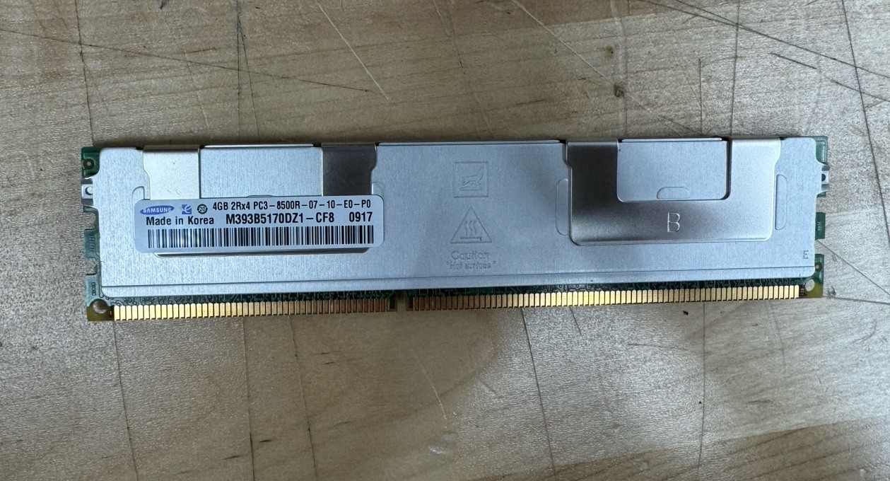 Samsung 4GB 2Rx4 DDR3-1066MHz PC3-8500R ECC Server RAM M393B5170EH1-CF8