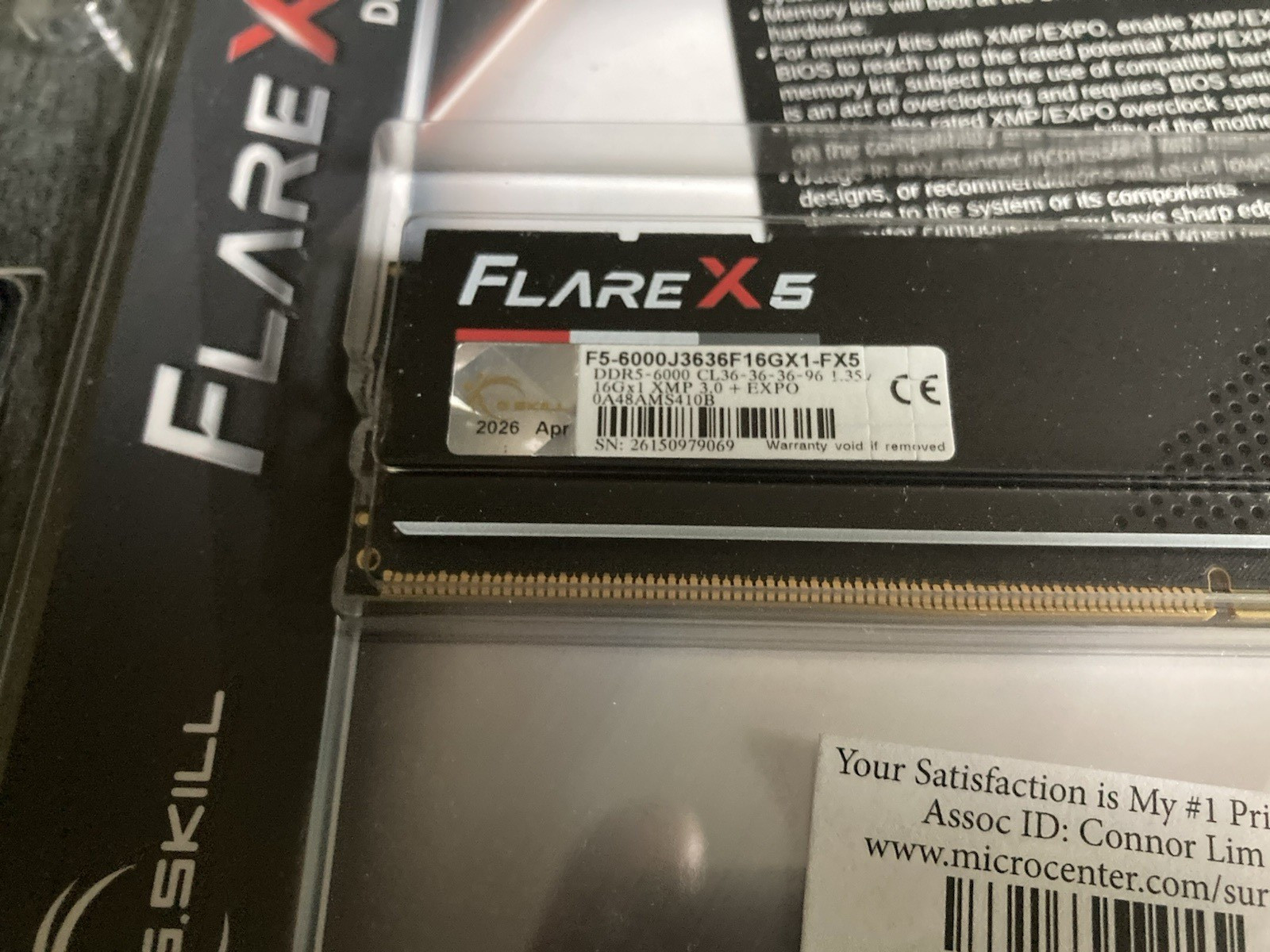 G.SKILL Flare X5 16GB (1 x 16GB) DDR5-6000 Cl36 RAM | New sealed in box