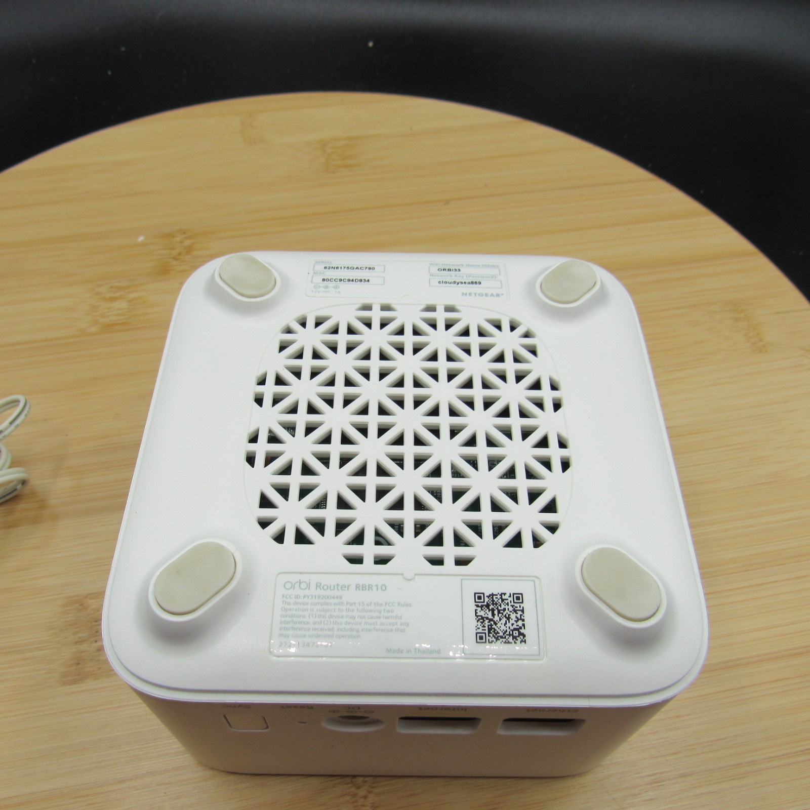 Netgear Orbi RBR10 Dual-Band Mesh WiFi Router White Single Unit