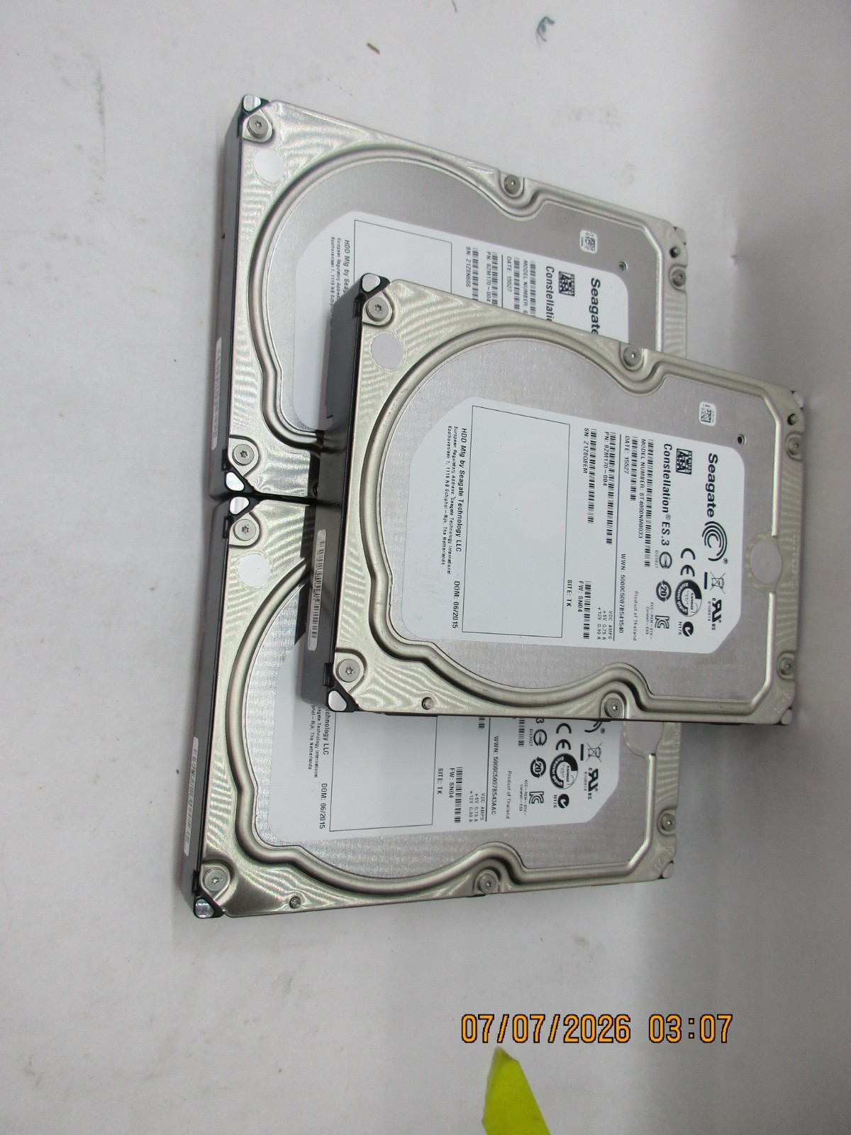 LOT-3 Seagate Constellation ES.3 4TB 7.2K SAS 3.5″ ST4000NM0033 T4-E2