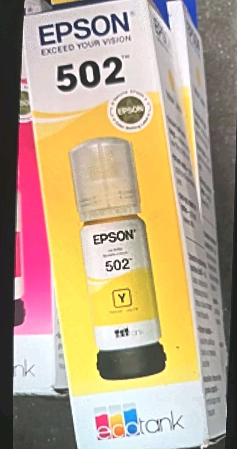 Epson 502 Yellow Ink Bottle T502420S Genuine Original OEM EXP: 02/2029 – NEW!