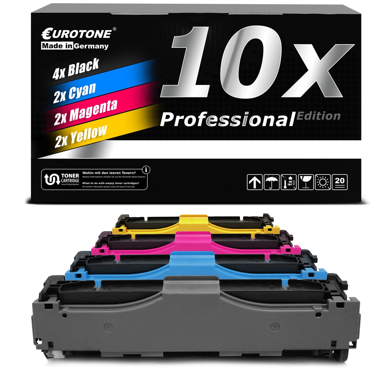 10X Eurotone PRO Toner Replaces HP CE340A-43A CE340A CE341A CE342A CE343A 651A