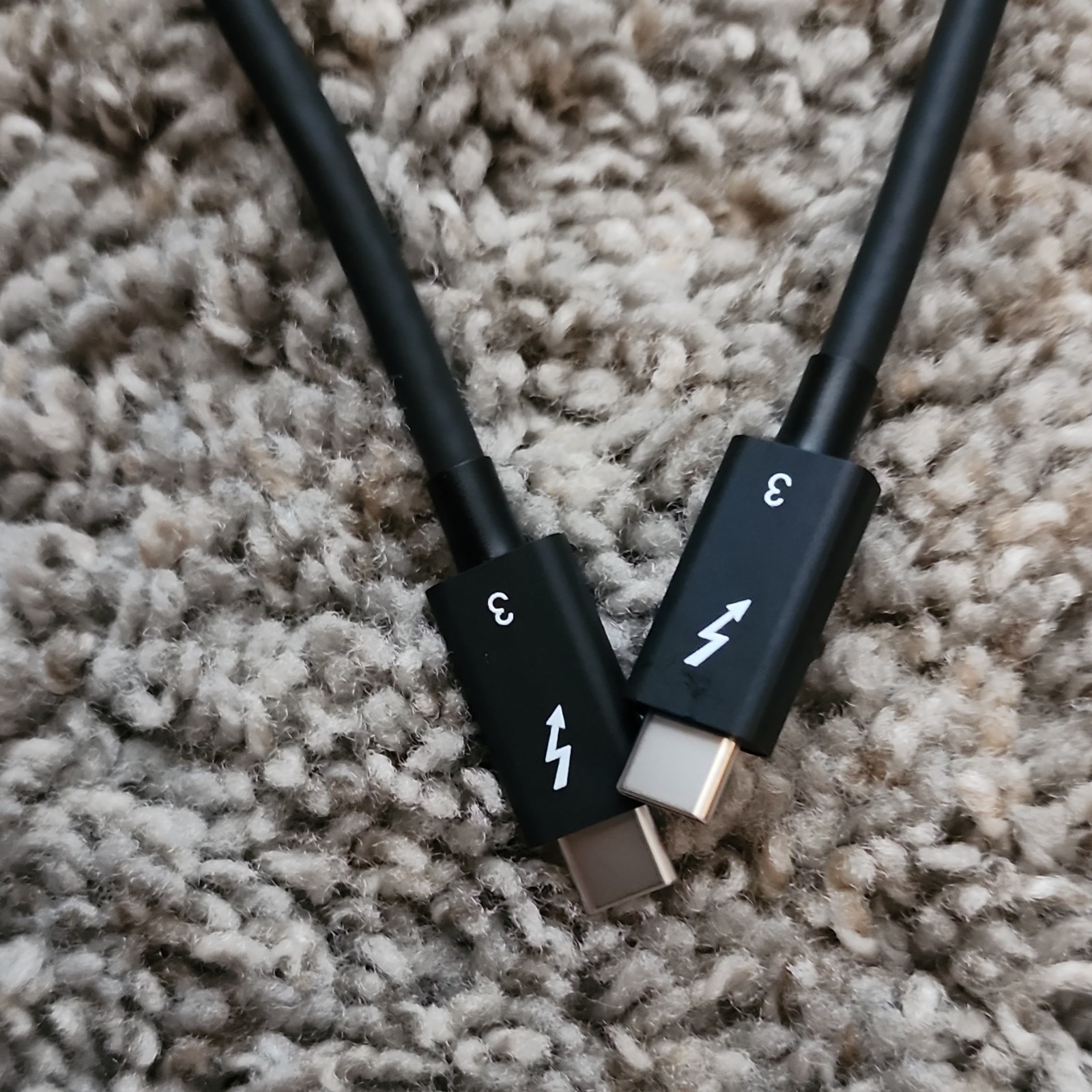USB-C to USB-C Black Round Cable 0.76m (30 inches) USB Type C Male to Male
