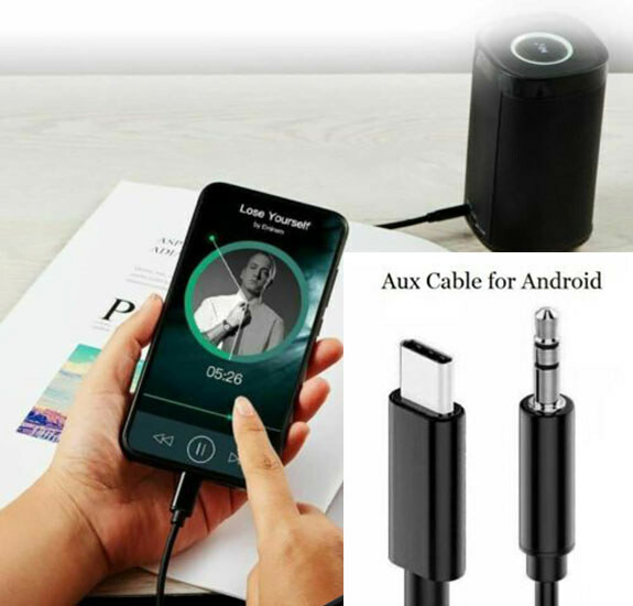 1M Car Stereo Android Type-C USB-C to 3.5mm Male Audio Jack AUX Cable Adapto lot