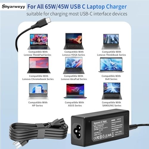 45 Watt USB C Chromebook Charger for