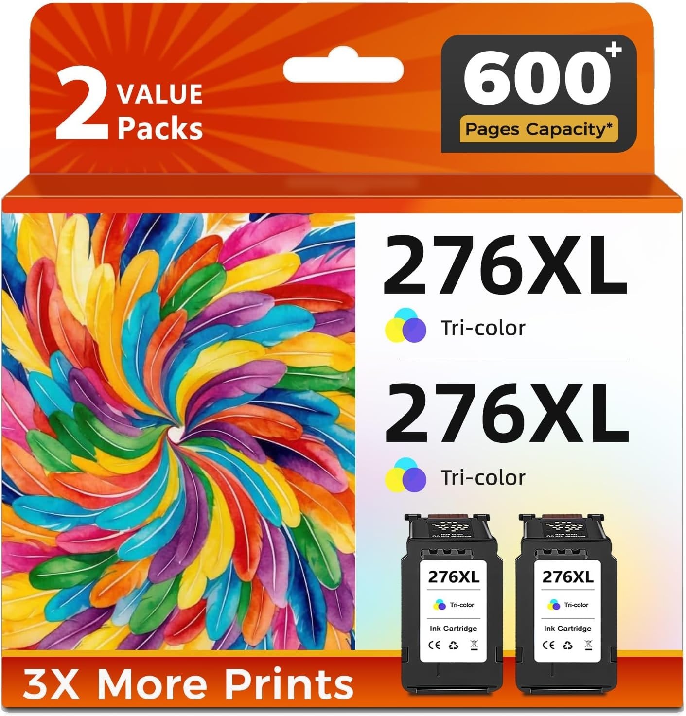 276XL Color Ink Cartridge 2 Pack for Canon PIXMA TS3522 TR4720