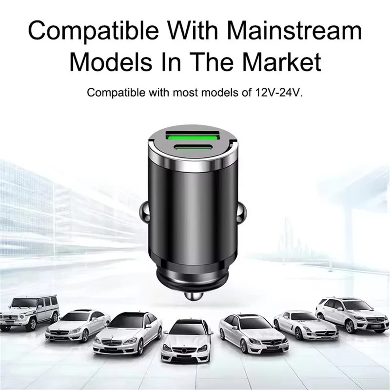 100W Super Fast Phone Car Charger Adapter USB Type C For iPhone Samsung Android