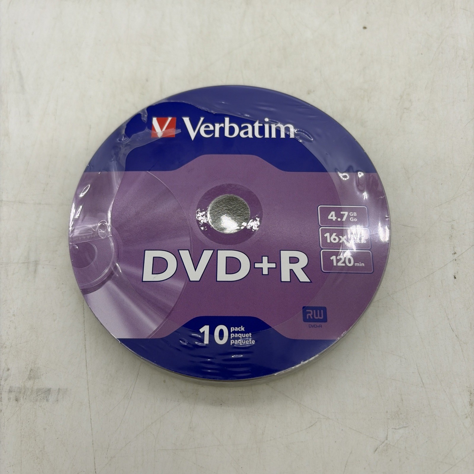 Verbatim DVD+R Blank Recordable Discs 10-Pack 4.7GB 120 Min_NEW_SEALED_FAST SHIP