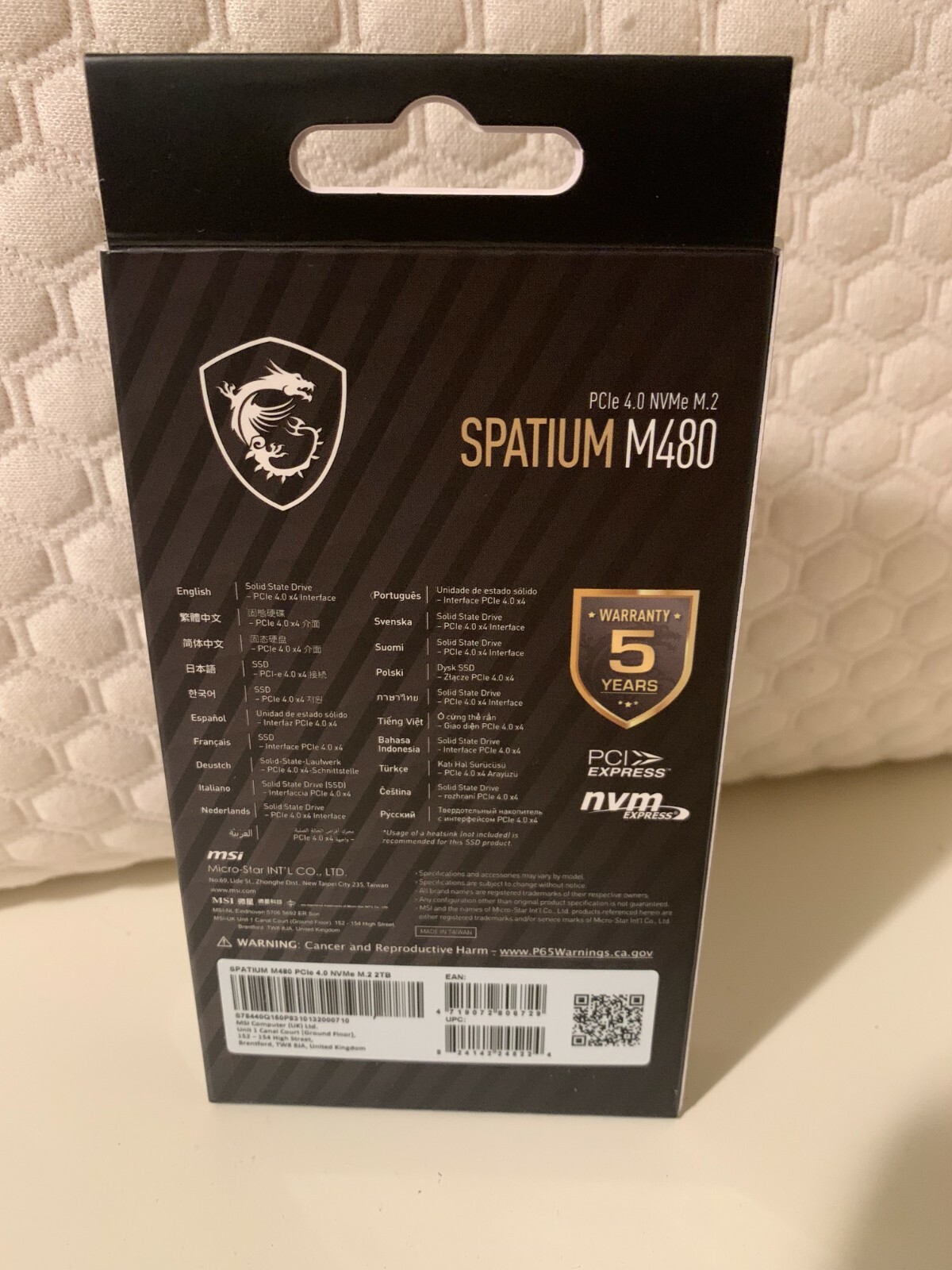 MSI Spatium Series Spatium M480 Internal Solid Drive 2TB 7000MB/s