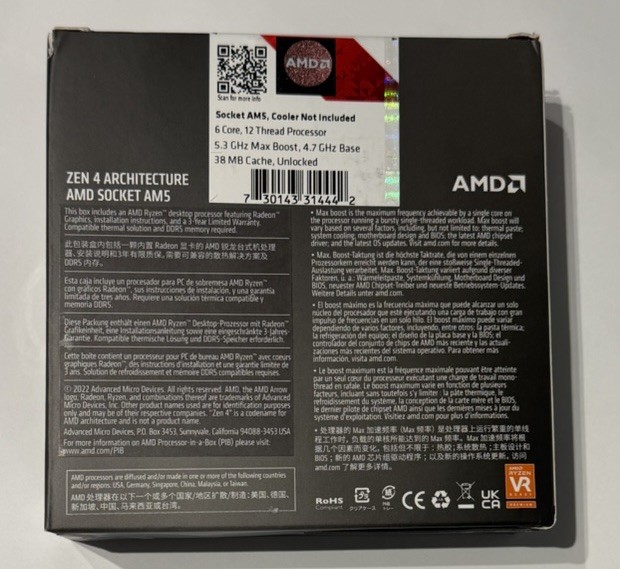 ⚡AMD Ryzen 5 7600X 6-Core 12-Thread 4.7GHz Socket AM5 Brand New⚡ Boxed Processor