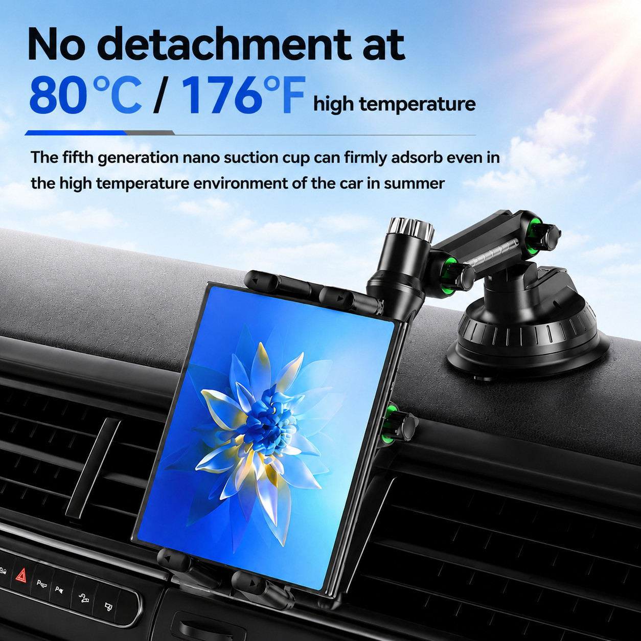 Tablet Mount for Truck Heavy Duty Suction Base Phone Holder for Car Dashboard