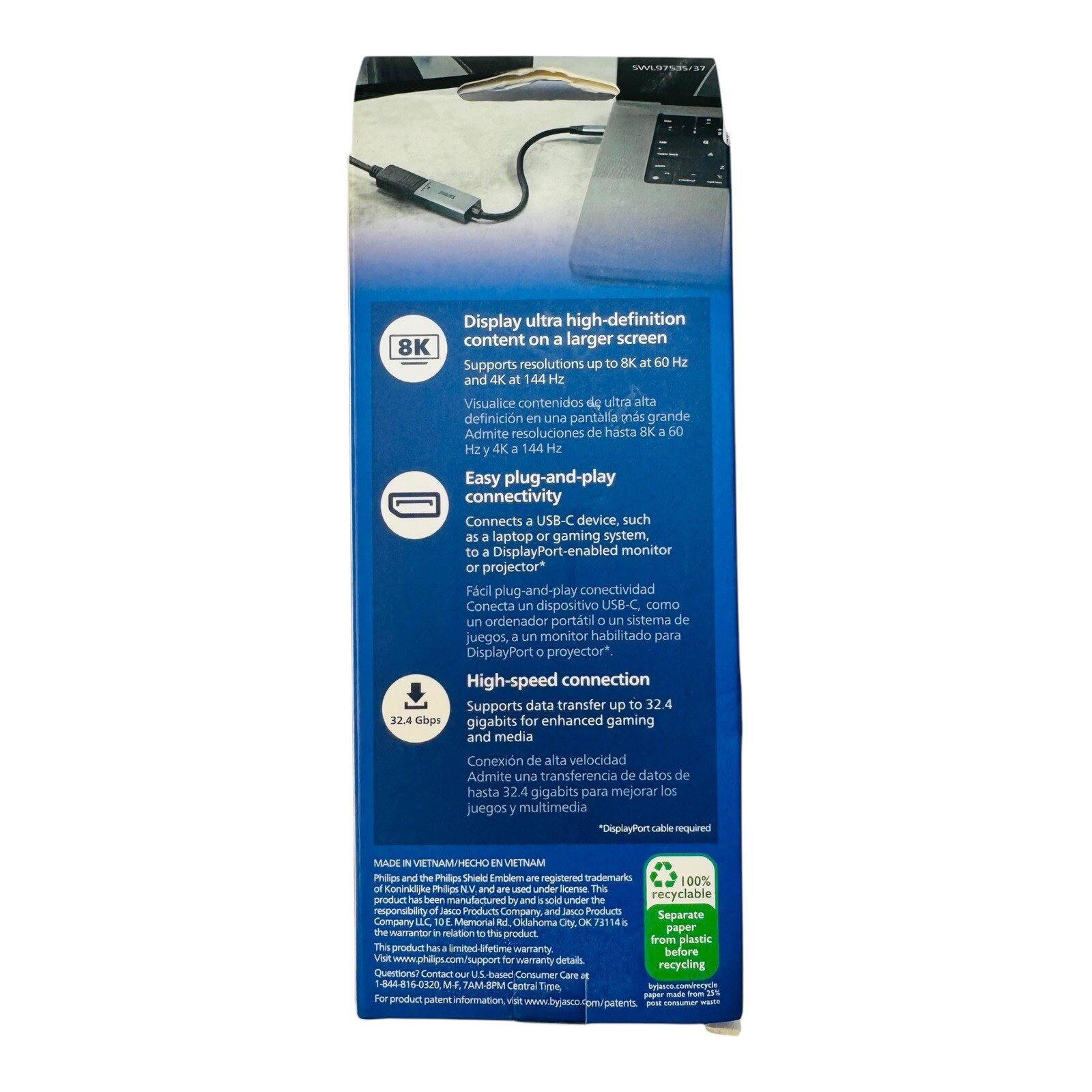 Philips Elite 8K USB-C to Display Port Adapter Travel Sized – Sealed Box