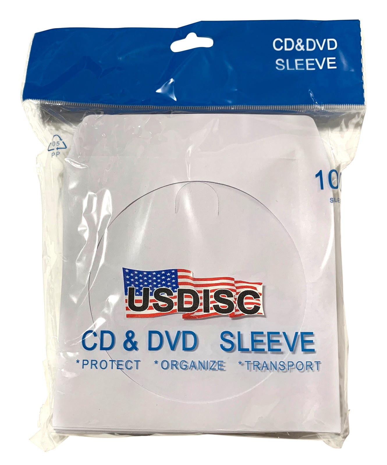USDISC Paper Sleeves 100g Window, Flap (White) Lot