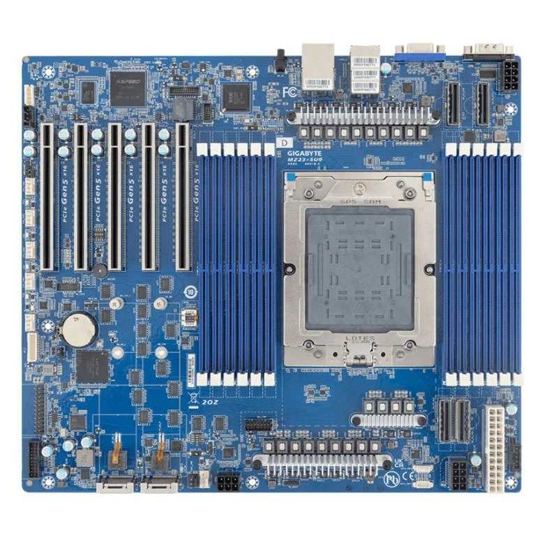 Gigabyte MZ23-SU0 SP5 Motherboard For AMD EPYC 9005/9004 Series Single CPU 500W