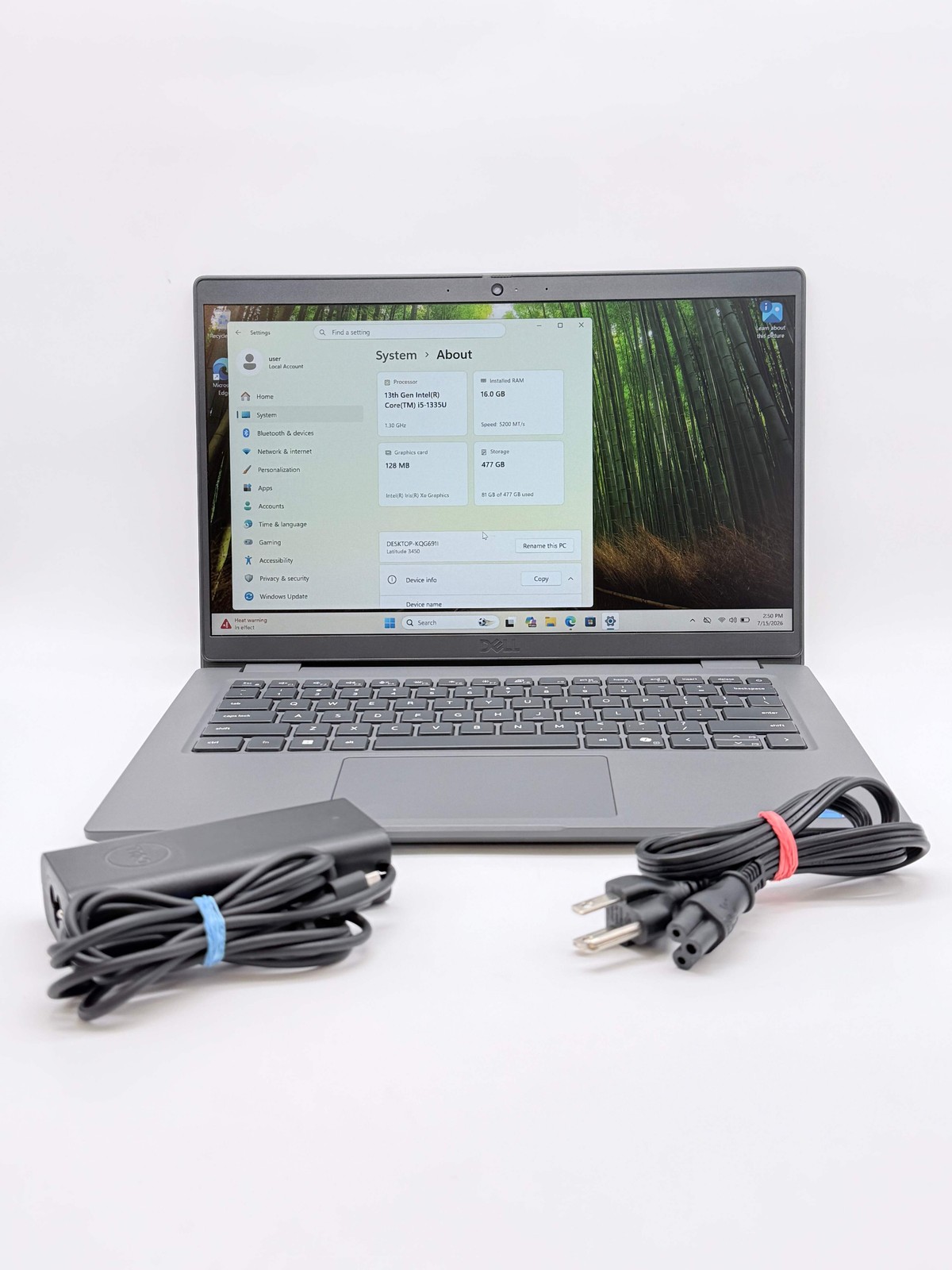 Dell Latitude 3450 14″ Laptop i5-1335U 16GB RAM 512GB SSD Gray With Charger