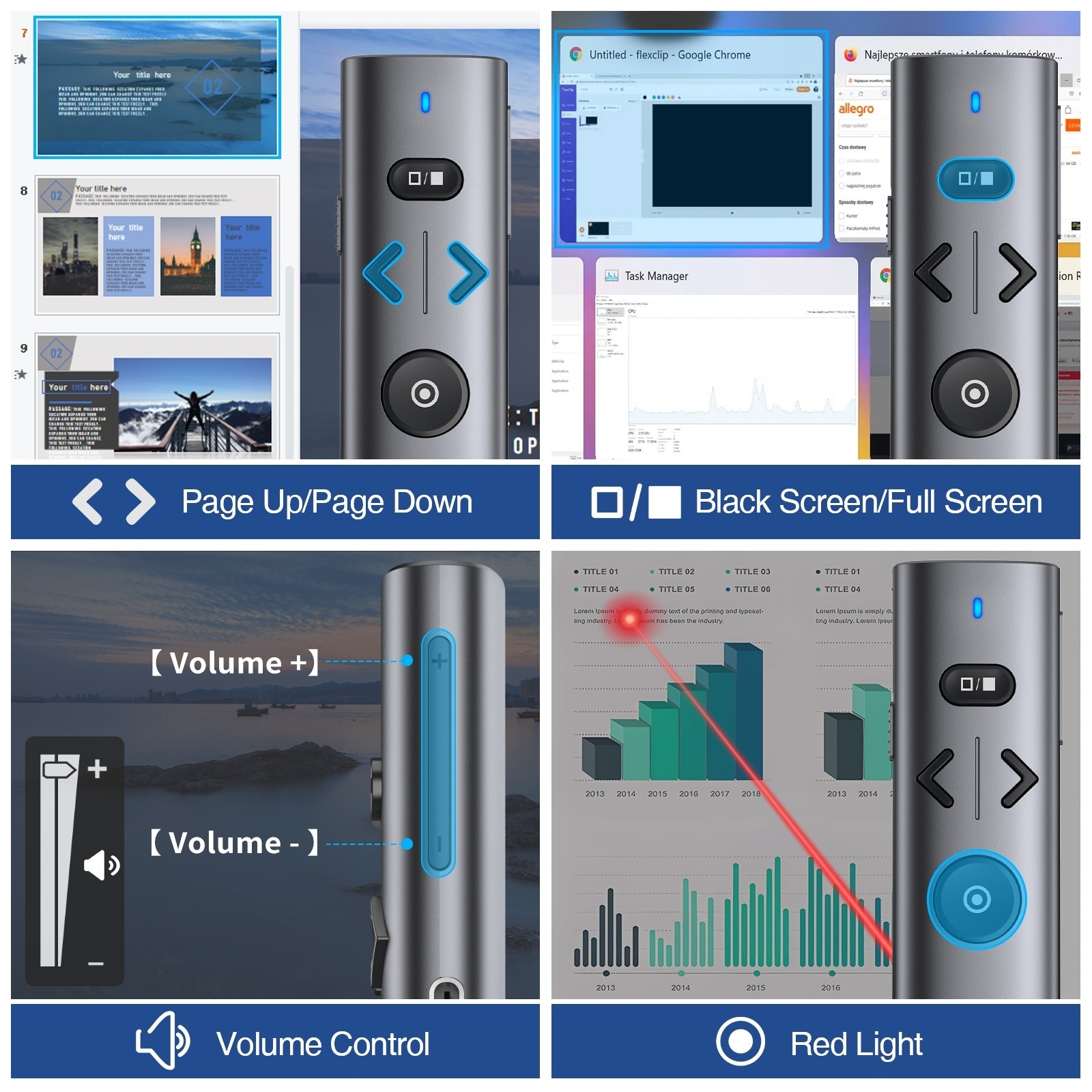 Pointer Presentation Clicker for Powerpoint Presentations Presenter Remote