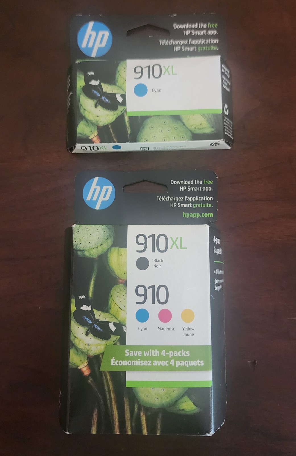 4-PACK HP GENUINE 910XL BLACK & 910 COLOR INK, & CYAN Exp. Jan 2025 & July 2026