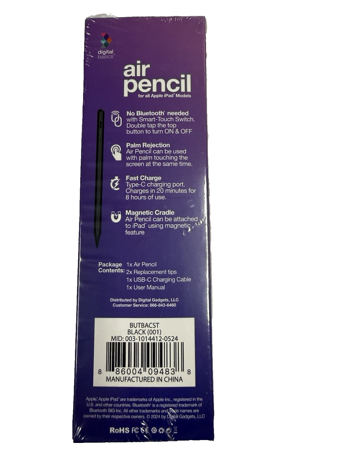 Digital Basics Air Pencil Stylus for Apple iPad Universal Touch Pen New Sealed