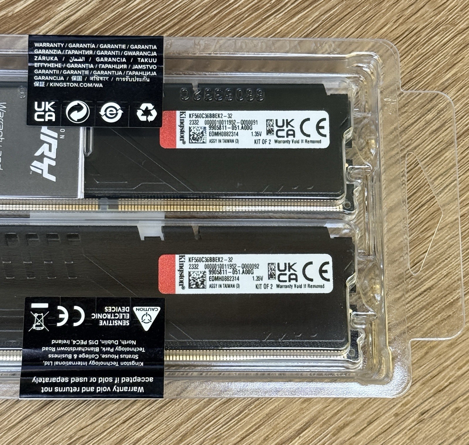 Kingston FURY BEAST 32GB (2x16GB) DDR5 6000MT/s CL36 XMP EXPO KF560C36BBEK2-32