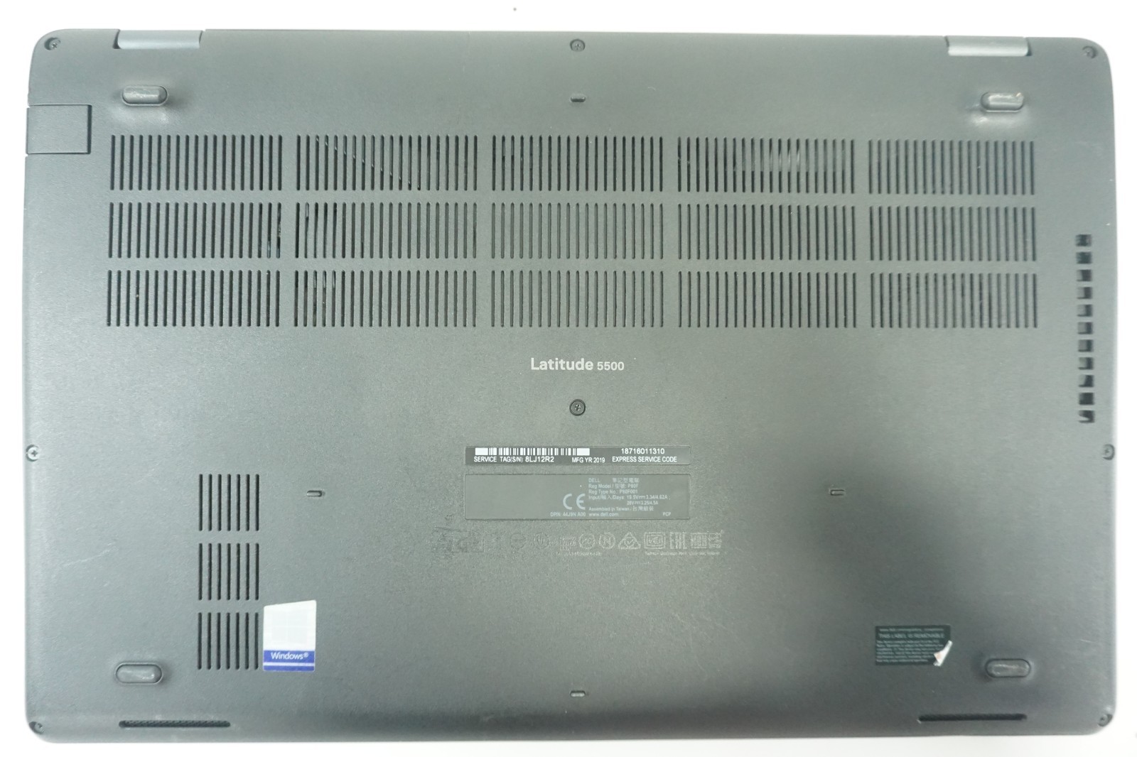 Dell Latitude 5500 Intel i7-8665U @1.90GHz 16GB RAM NO HD/ NO OS