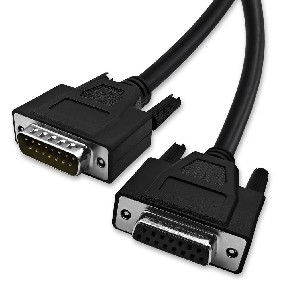 5 Feet(1.5 Meter) DB15 15 Pin Two Row Straight Through Serial Extension Cable…