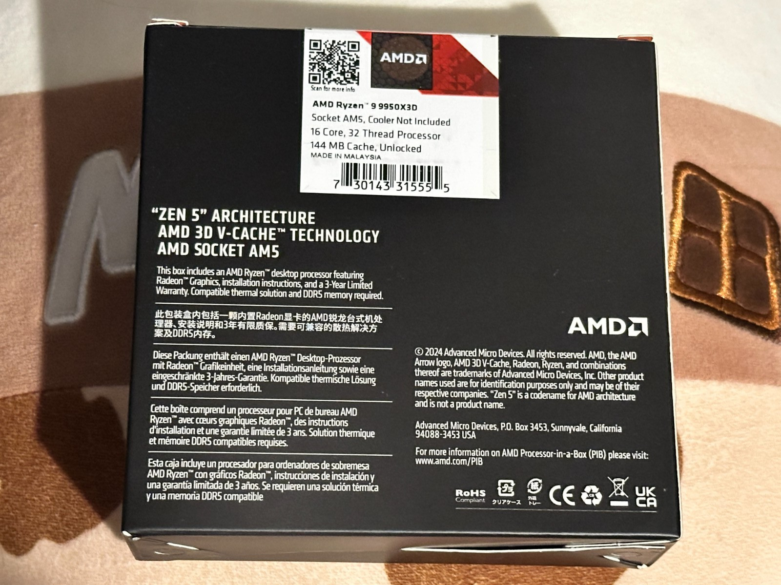 New AMD Ryzen 9 9000 CPU Processor 2nd Gen 9950X3D 16 Core 4.30 GHz Sealed