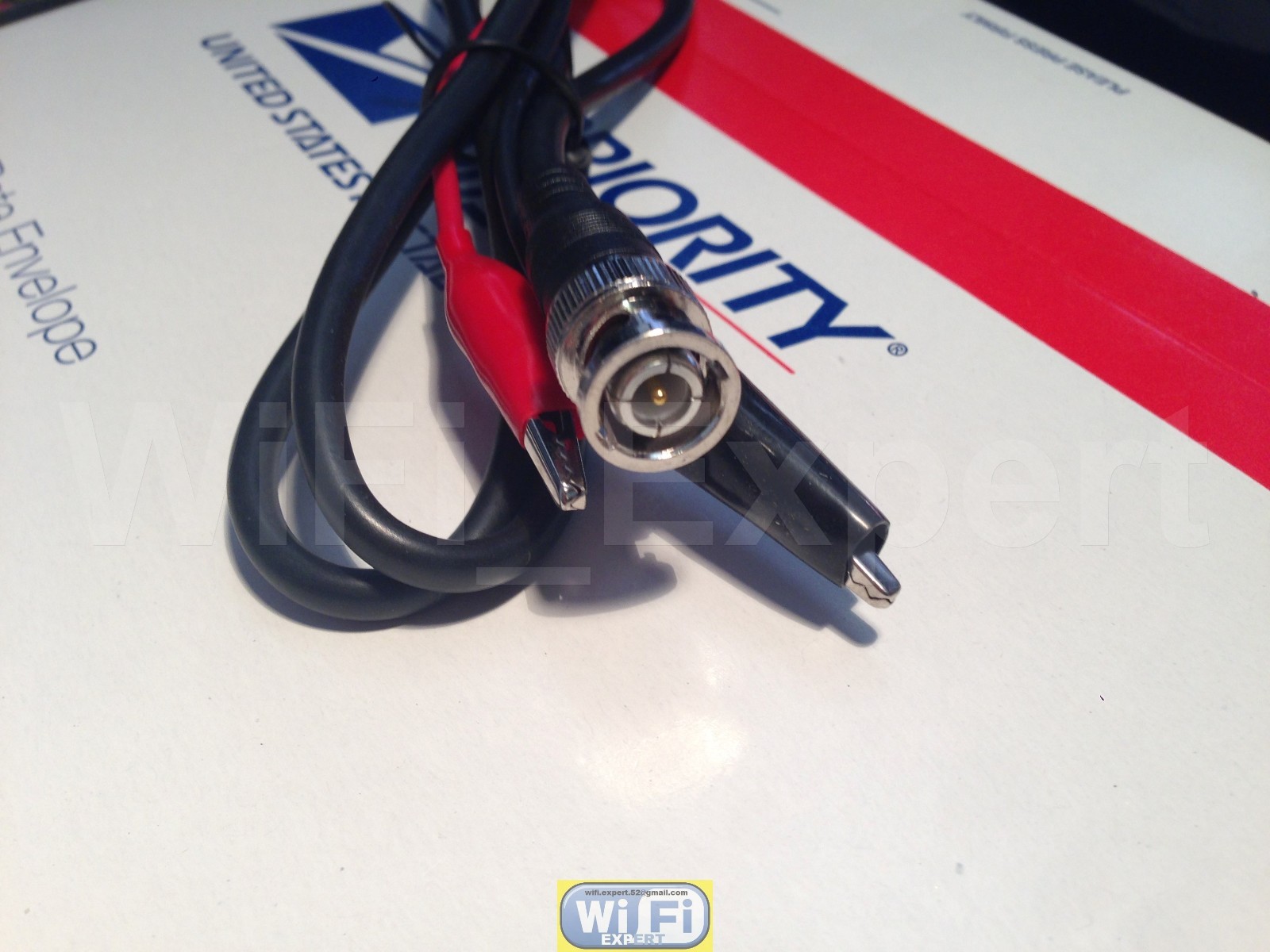 1 x BNC Male plug Q9 to dual alligator Clip test lead probe cable 2 FEET USA