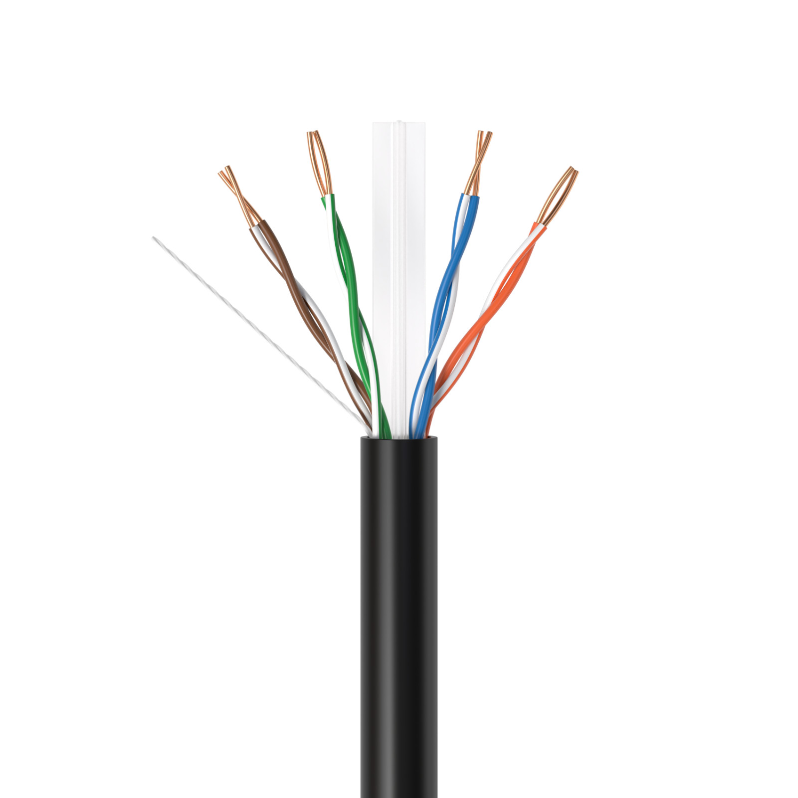 CAT5e UTP 500ft Black Network Ethernet Cable 24AWG CCA Bulk Solid Wire Pull Box