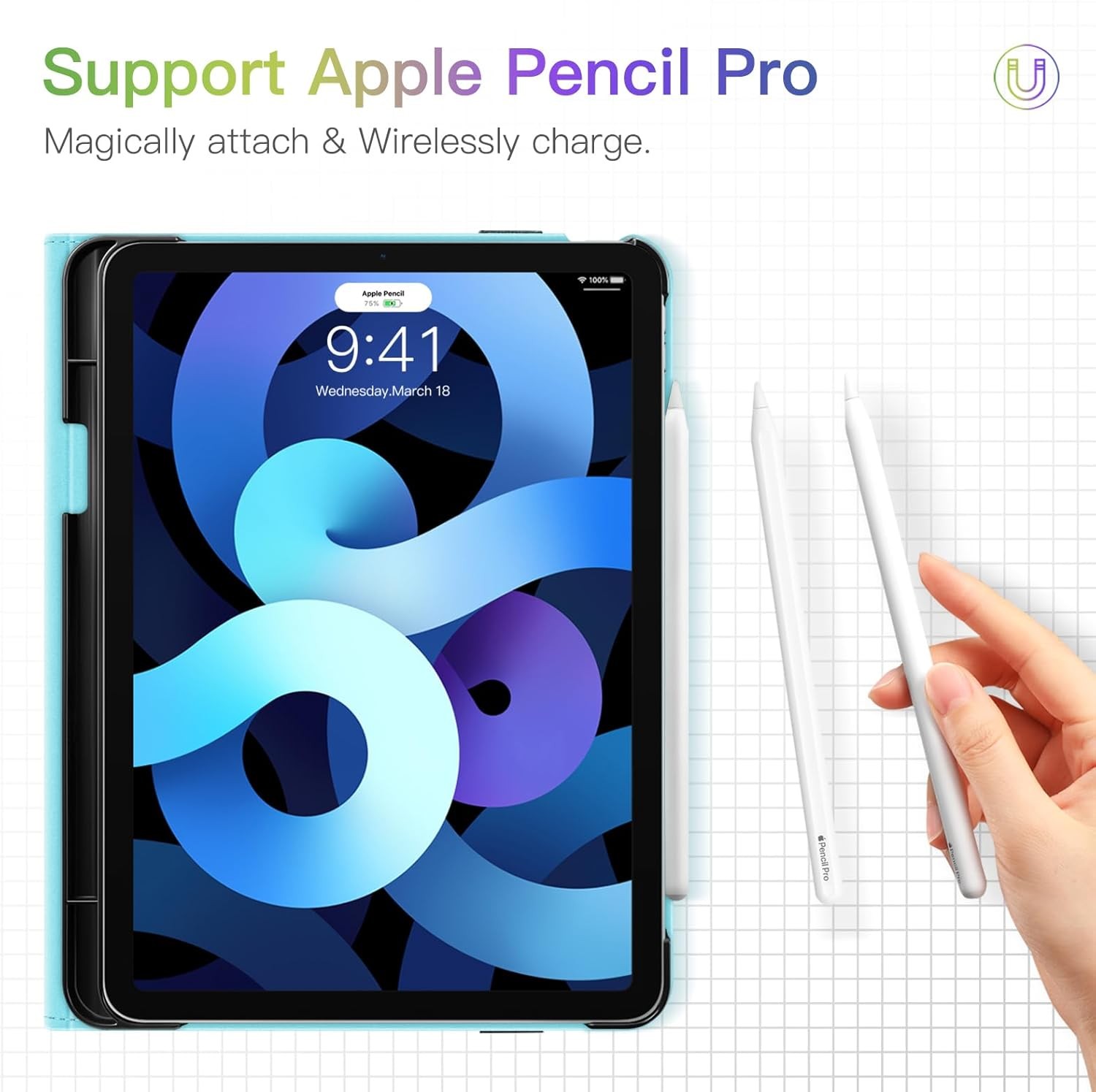 Case For iPad Air 11-inch M3 (2025) / M2 (2024) Protective Cover with Pocket