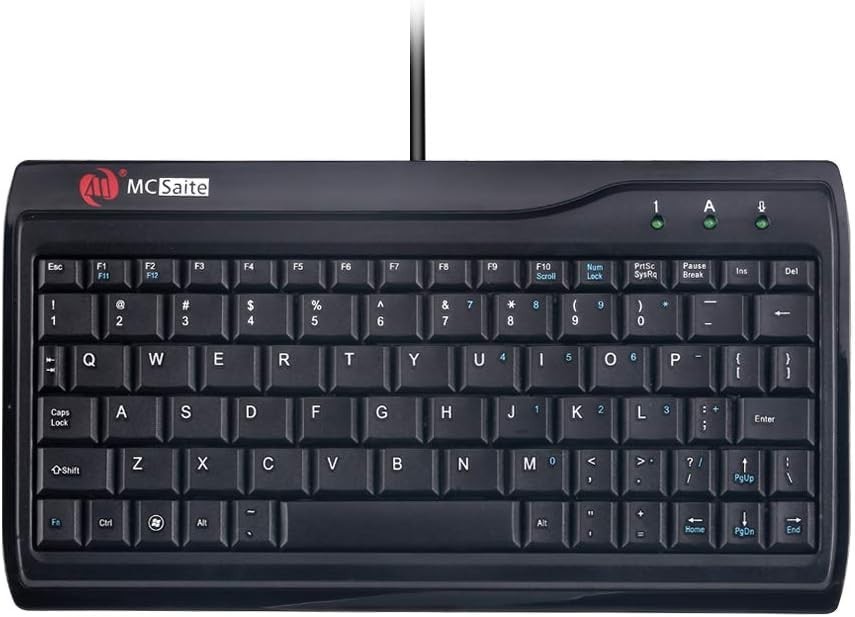 Super Mini Wired Keyboard, MCSaite Full Size 78 Keys Keypad Small Portable Fit w