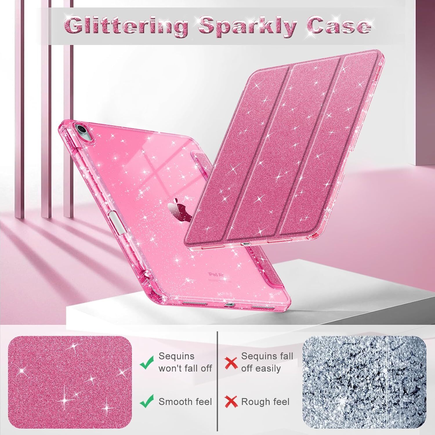 Slim Case for iPad Air 11-inch M3 2025 2024/iPad Air 5th 4th Shiny Clear Cover