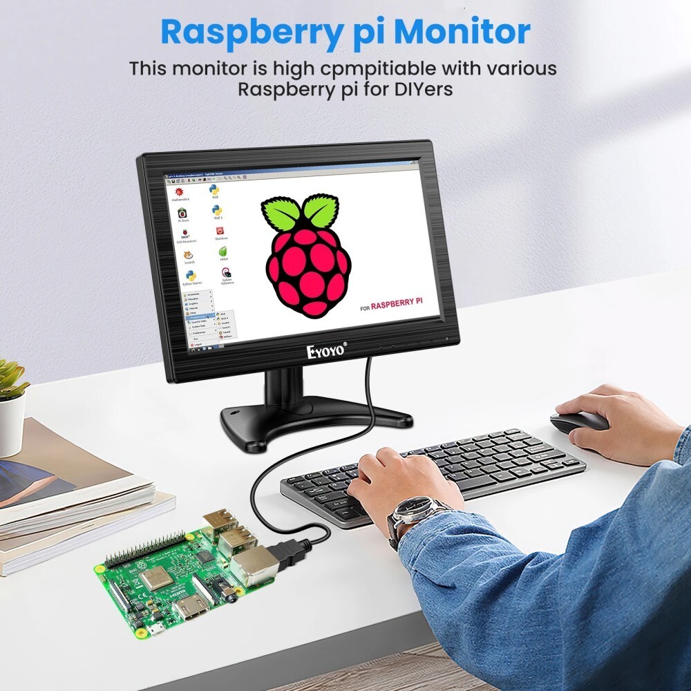 Portable Eyoyo 11.6″ HD Monitor 1366×768 HDMI VGA BNC AV for PC/Security/Game