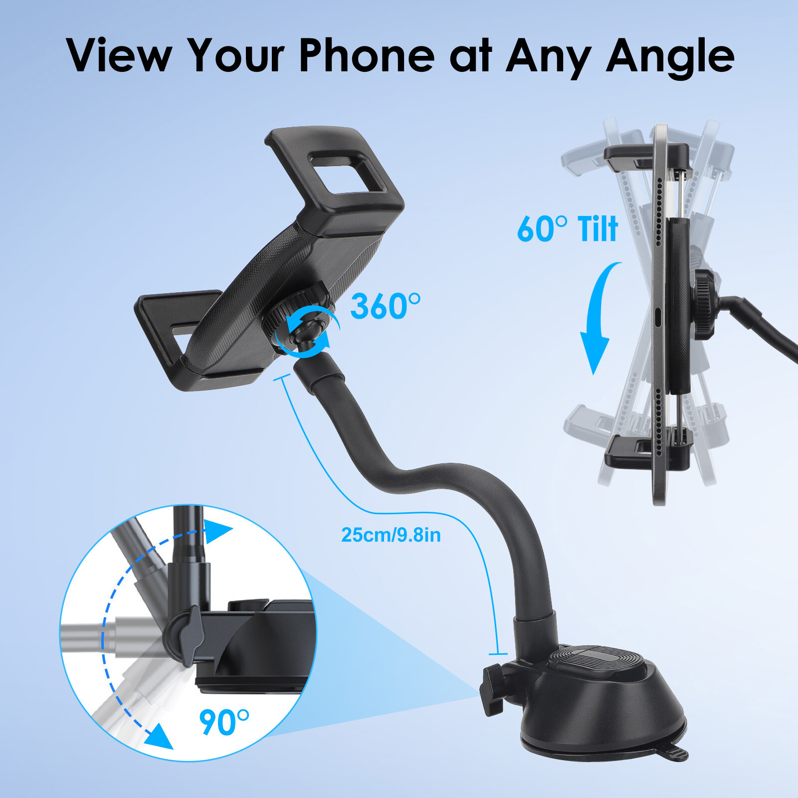 360° Magnetic Speaker Docks Adjustable Tilting Stand for Amazon Echo Show 5/8