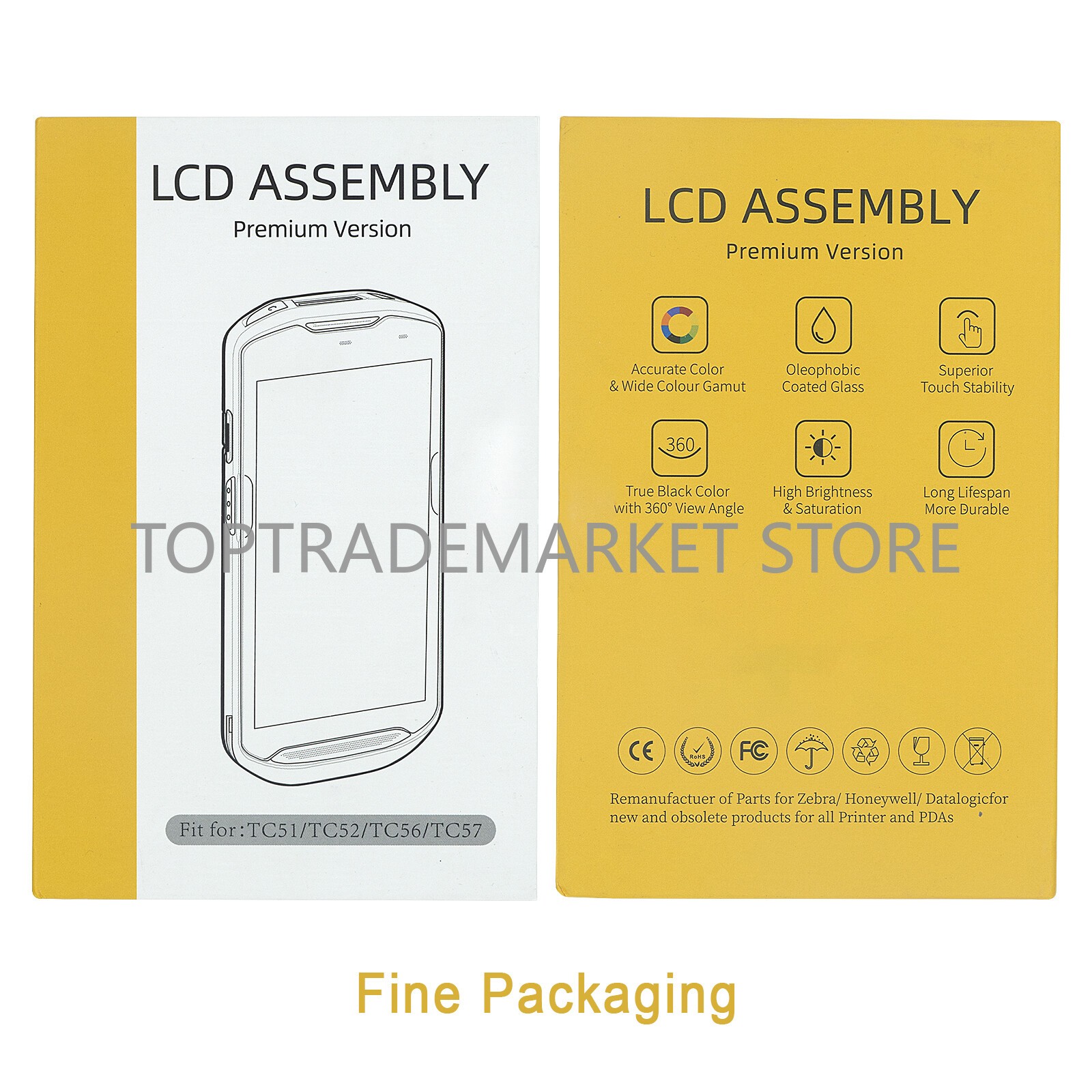 LCD Module with Touch Screen Digitizer For Zebra TC51 TC510K TC56 TM050JDHG33