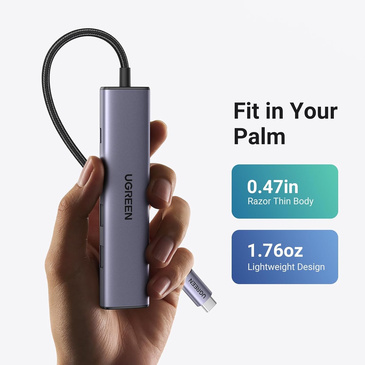 UGREEN USB C Hub 5 in 1 Multiport Adapter Revodok 105 4K HDMI, 100W Power Delive