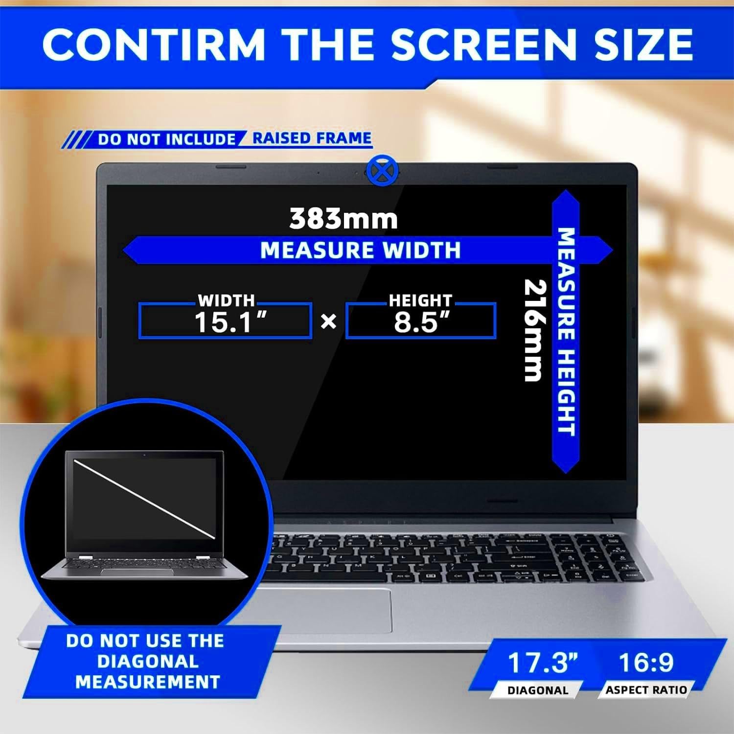 17.3 Inch 169 Laptop Privacy Screen Filter Monitor Privacy Shield Anti-Glare