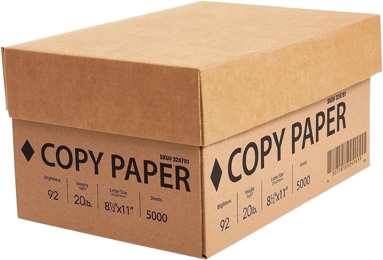 Bulk Printer Paper – 5000 Sheets of 92 Brightness, 20 lb, 8.5×11 Inches – White