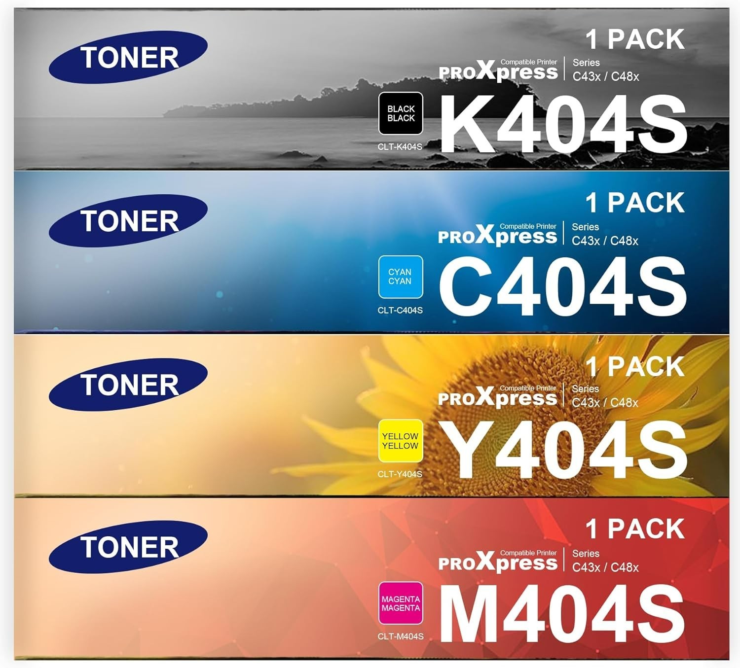 Compatible Samsung 404S Toner Cartridge Set CLT-K404S C404S M404S Y404S 4-Pack N