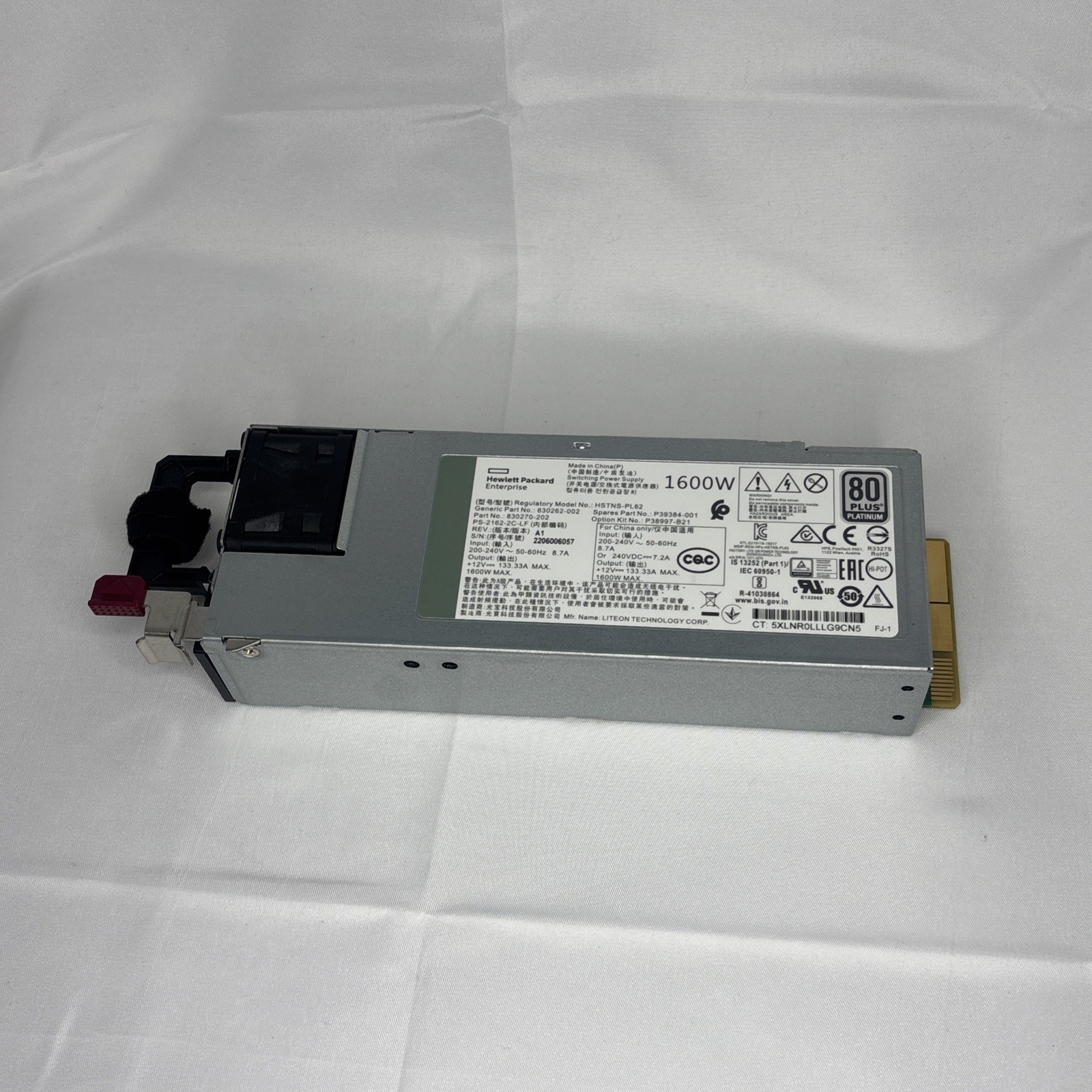 HPE P39384-001 830262-002 830270-202 P38997-B21 1600W Switching Power Supply PSU