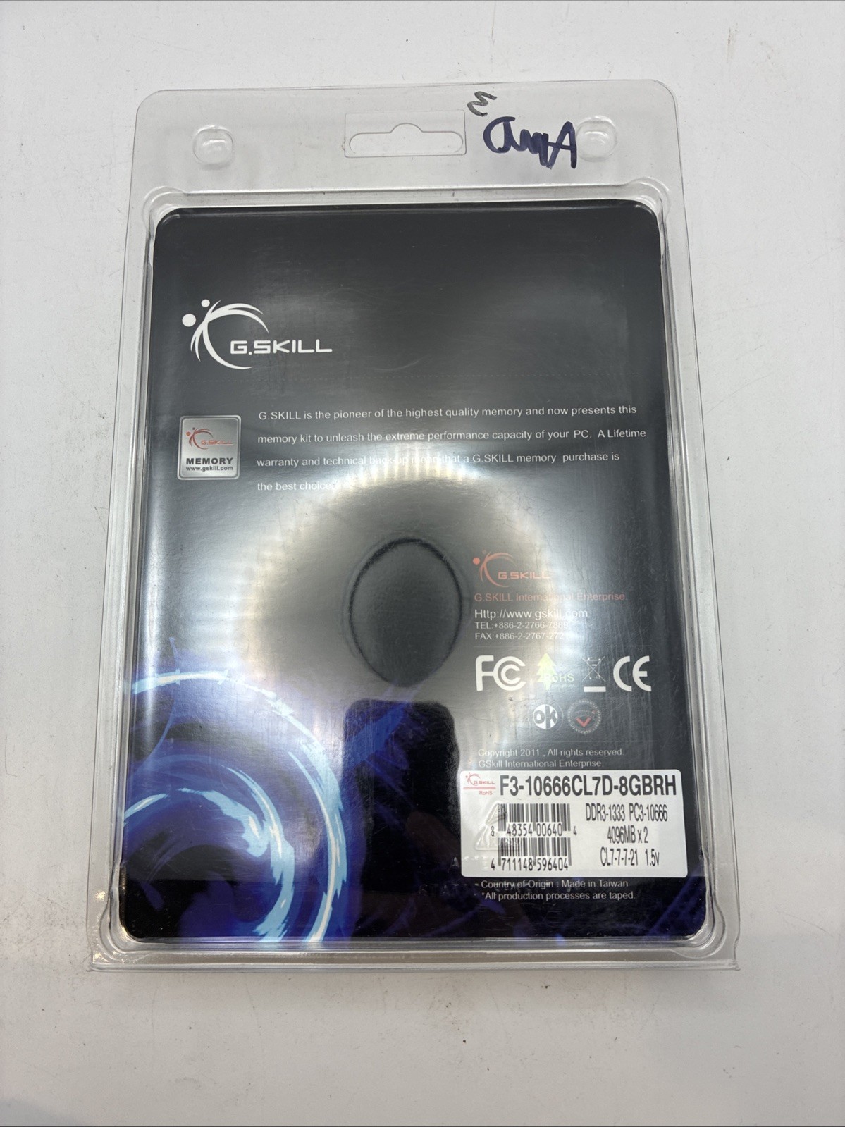 G.Skill Ripjaws 8GB (4GBx2) PC3-10666 DDR3 SDRAM F3-10666CL7D-8GBRH