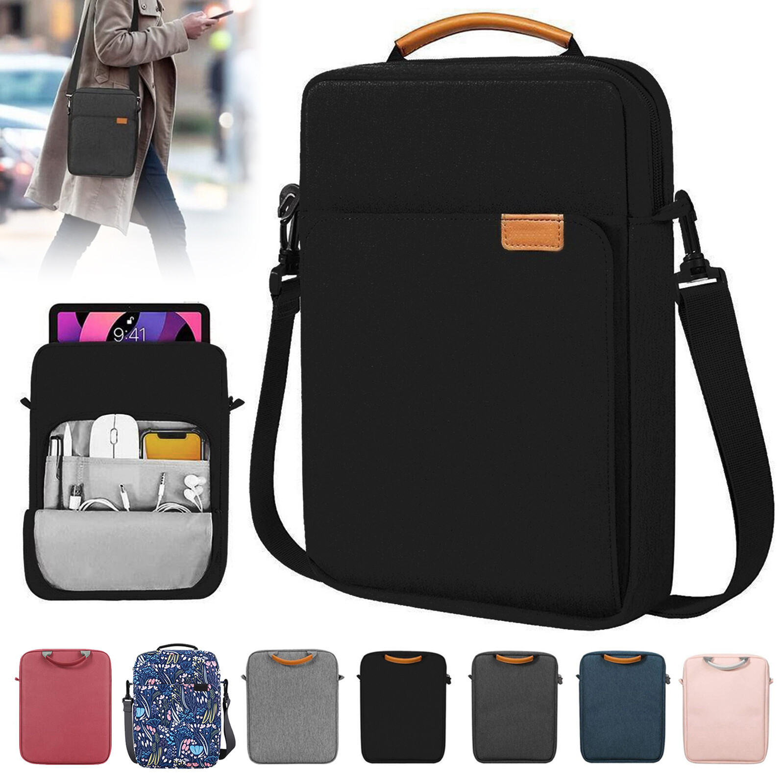 Sleeve Bag Carry Case Pouch Shoulder Bag For 9.7-13” iPad Samsung Lenovo Tablet